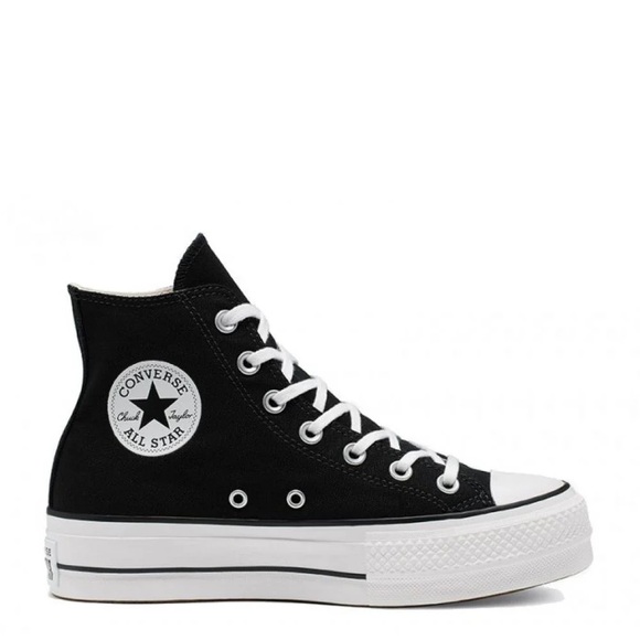 CONVERSE WOMEN'S CHUCK TAYLOR ALL STAR LIFT HIGH TOP IN BLACK/WHITE/WHITE - Picture 2 of 6